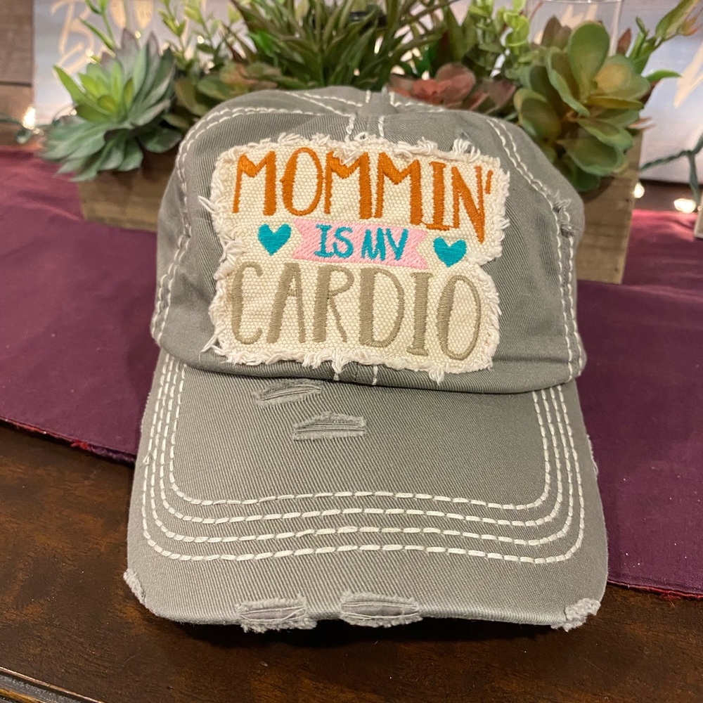 “Mommin’ Is My Cardio” Vintage Washed Hat